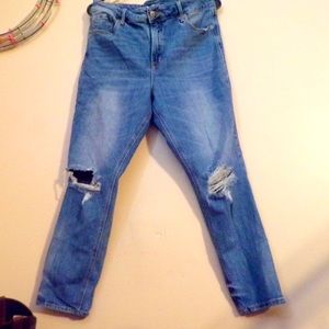 Old Navy- Cropped, SUPER distressed jeans